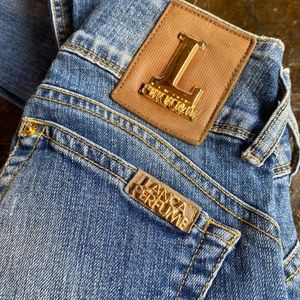 Lanca Perfume Couture Denim Blue Jeans Women’s Sz 36 straight leg button fly EUC